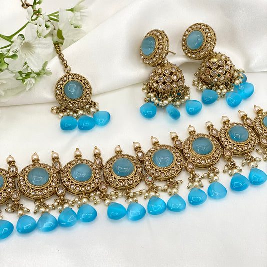 Monalisa Choker in Sky Blue