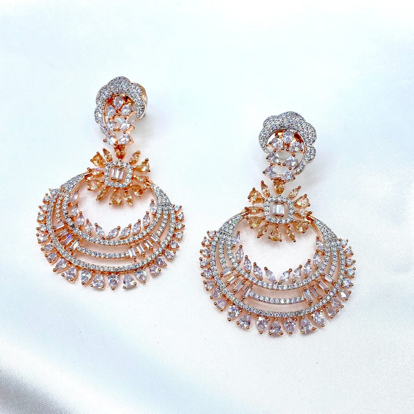 Chandbali in Rose
