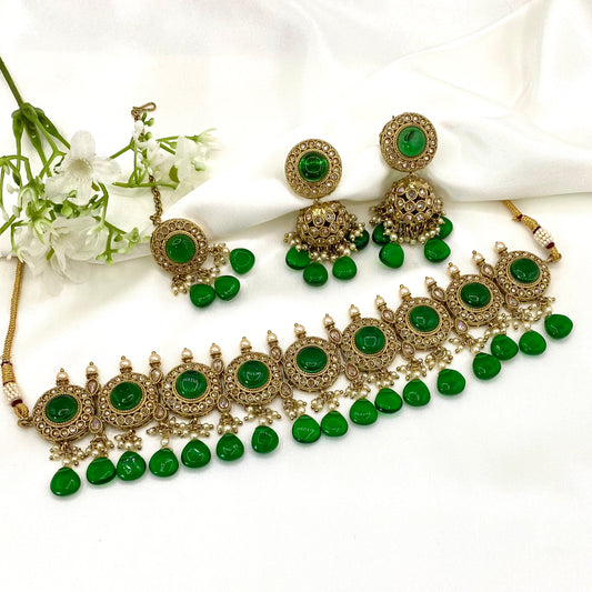 Monalisa Choker in Green