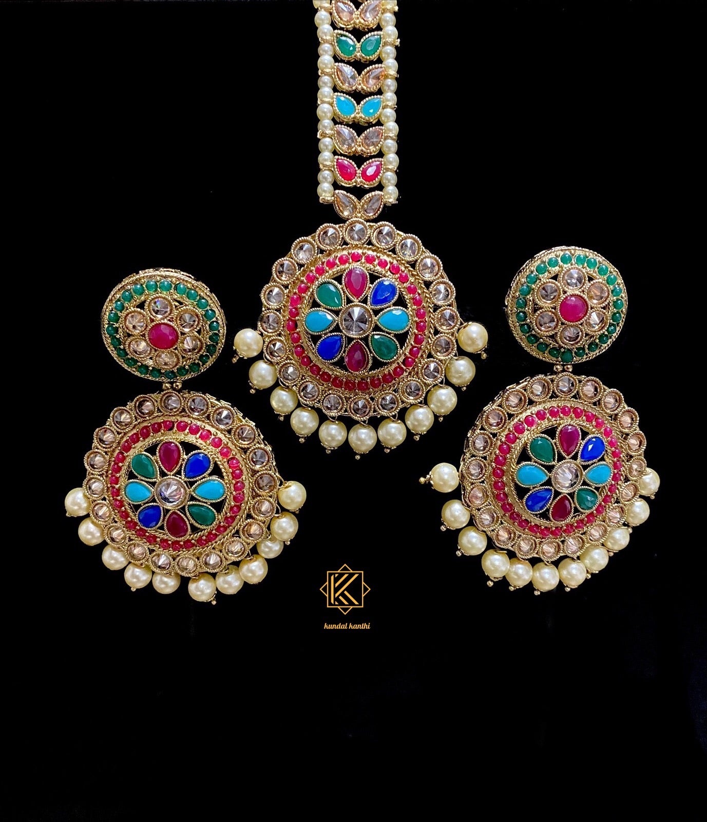 Aarohi Earrings and Tikka