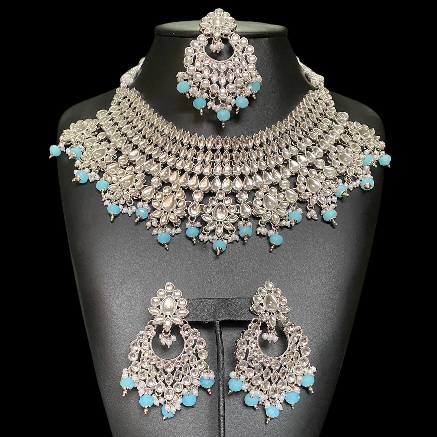 Flourish in Silver & Sky Blue