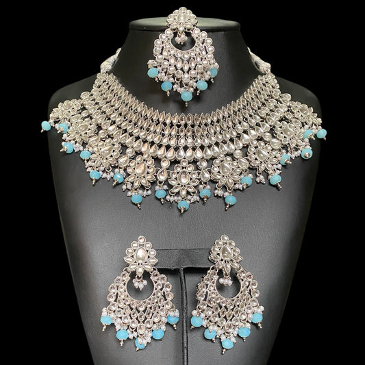 Flourish in Silver & Sky Blue