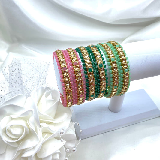 Squares in Green, Mint, Pink