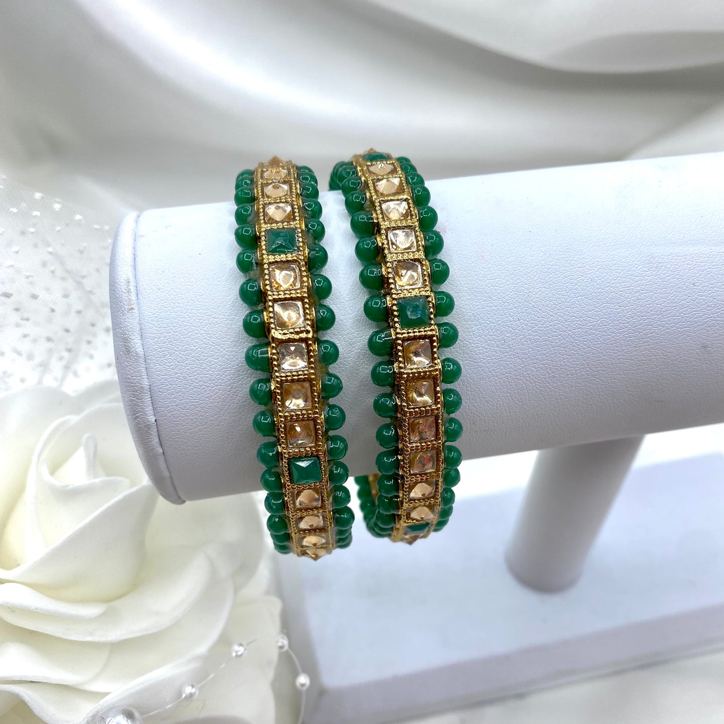 Squares in Green, Mint, Pink